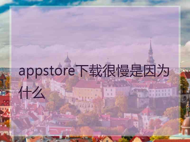 appstore下载很慢是因为什么