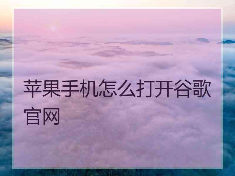 苹果手机怎么打开谷歌官网