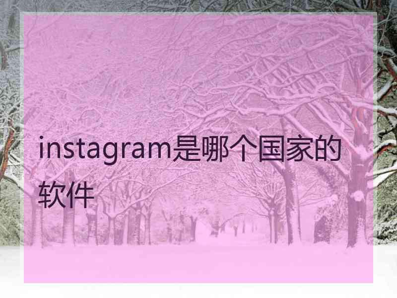 instagram是哪个国家的软件