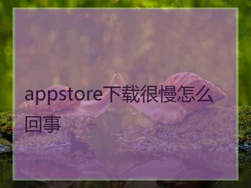 appstore下载很慢怎么回事